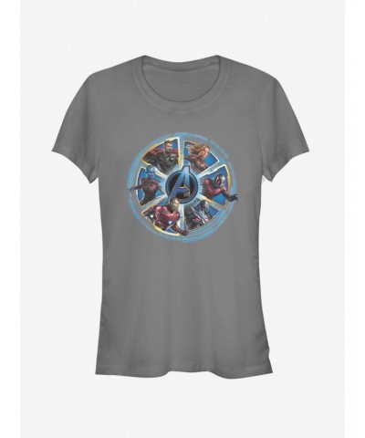 Marvel Avengers: Endgame Circle Heroes Girls Charcoal Grey T-Shirt $9.36 T-Shirts