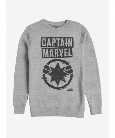 Marvel Captain Marvel Painted Logo Sweatshirt $9.15 Sweatshirts