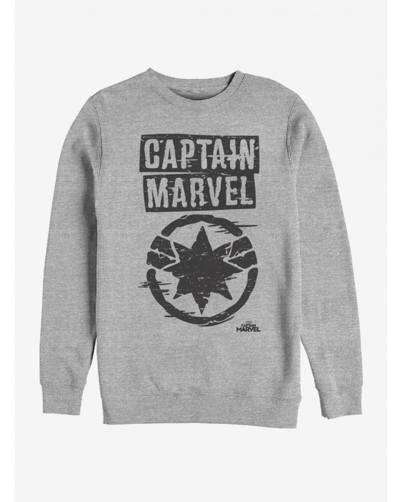 Marvel Captain Marvel Painted Logo Sweatshirt $9.15 Sweatshirts