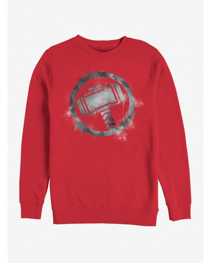 Marvel Avengers: Endgame Thor Spray Logo Red Sweatshirt $12.69 Sweatshirts