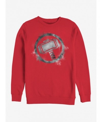 Marvel Avengers: Endgame Thor Spray Logo Red Sweatshirt $12.69 Sweatshirts