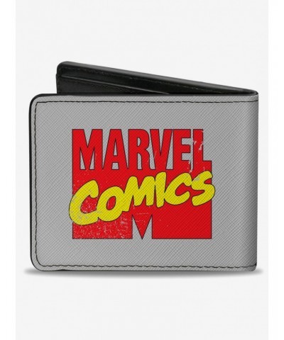 Marvel Avengers Retro Marvel Comics Superhero Pose Blocks And Title Logo Bifold Wallet $7.52 Wallets