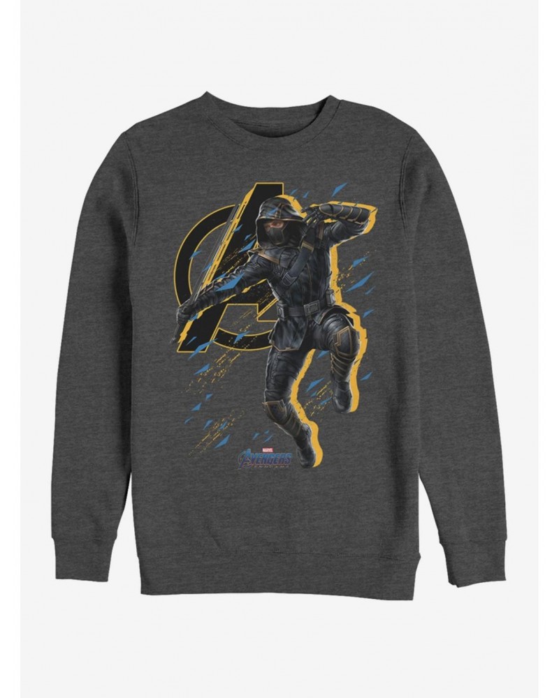 Marvel Avengers: Endgame Ronin Splatter Charcoal Grey Heathered Sweatshirt $13.58 Sweatshirts