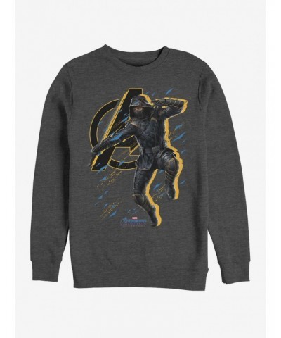 Marvel Avengers: Endgame Ronin Splatter Charcoal Grey Heathered Sweatshirt $13.58 Sweatshirts