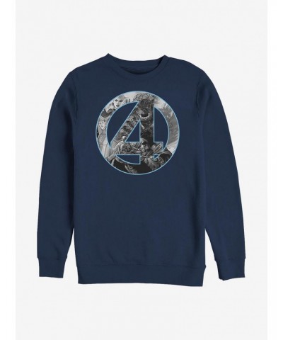 Marvel Fantastic Four Four Badge Crew Sweatshirt $10.63 Sweatshirts