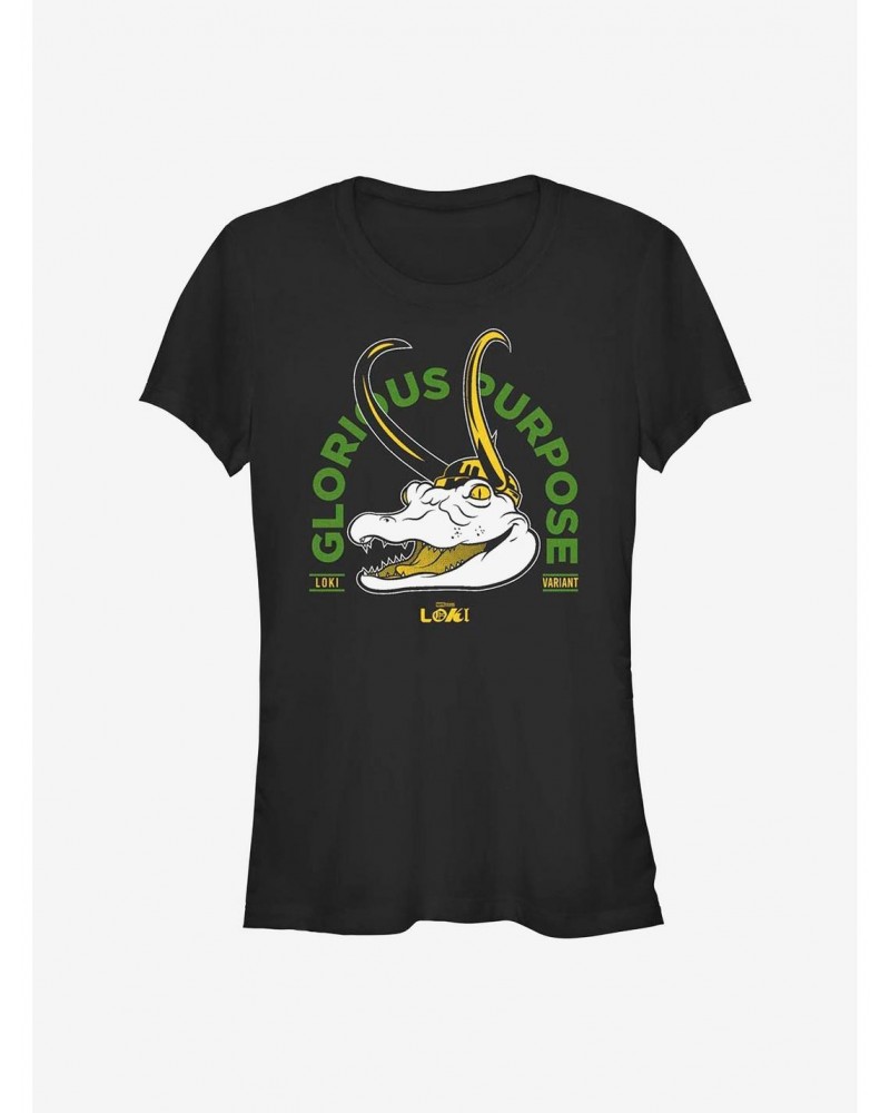 Marvel Loki Gator Loki Glorious Purpose Girls T-Shirt $9.36 T-Shirts