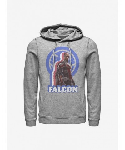 Marvel The Falcon And The Winter Soldier Falcon Pose Logo Hoodie $17.24 Hoodies